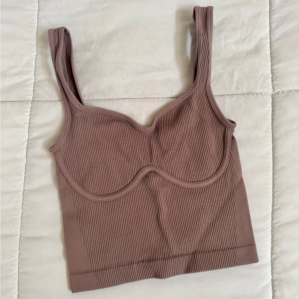 Amazon Ribbed Mauve Bralette